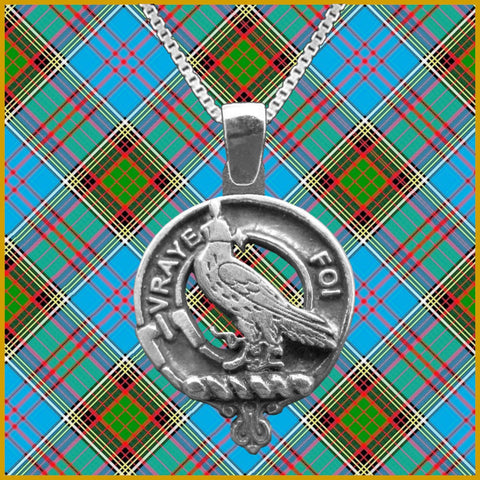 Boswell Large 1" Scottish Clan Crest Pendant - Sterling Silver