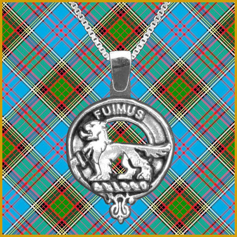 Bruce Large 1" Scottish Clan Crest Pendant - Sterling Silver