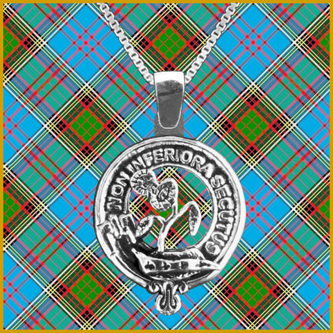 Buchan Large 1" Scottish Clan Crest Pendant - Sterling Silver