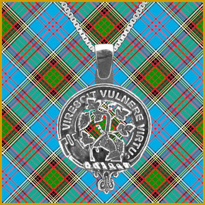 Burnett Large 1" Scottish Clan Crest Pendant - Sterling Silver