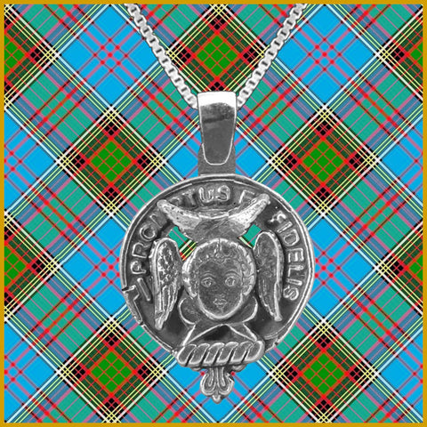 Carruthers Large 1" Scottish Clan Crest Pendant - Sterling Silver
