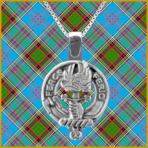 Chisholm Large 1" Scottish Clan Crest Pendant - Sterling Silver