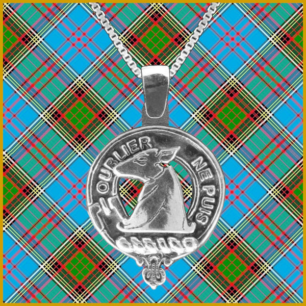 Colville Large 1" Scottish Clan Crest Pendant - Sterling Silver
