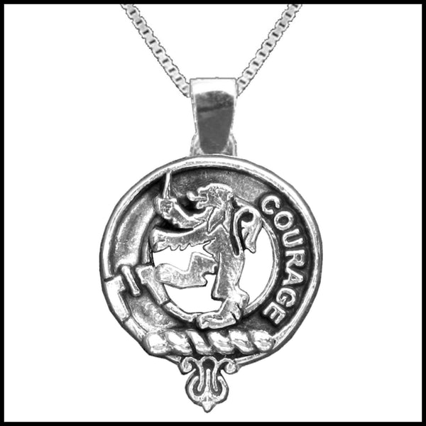 Cumming Large 1" Scottish Clan Crest Pendant - Sterling Silver