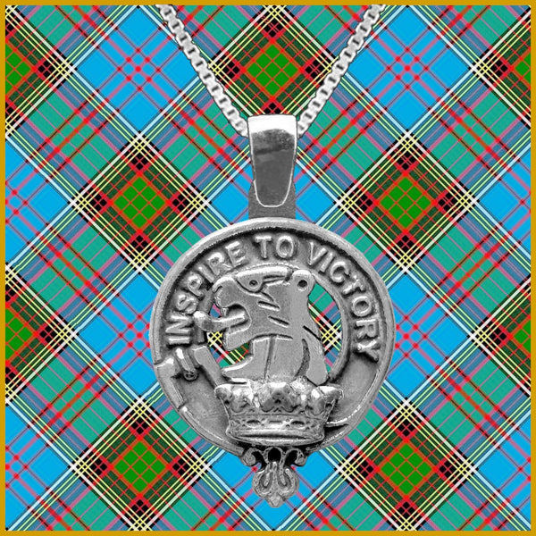 Currie Large 1" Scottish Clan Crest Pendant - Sterling Silver