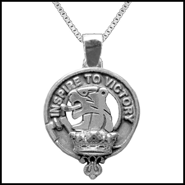 Currie Large 1" Scottish Clan Crest Pendant - Sterling Silver