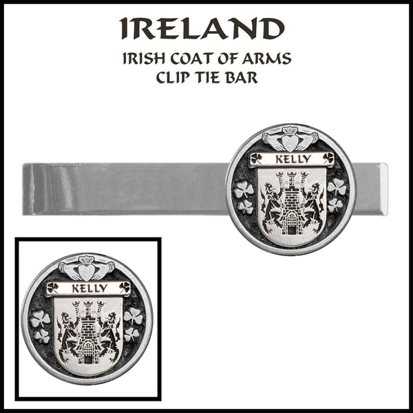 Kelly Irish Coat of Arms Clip Tie Bar