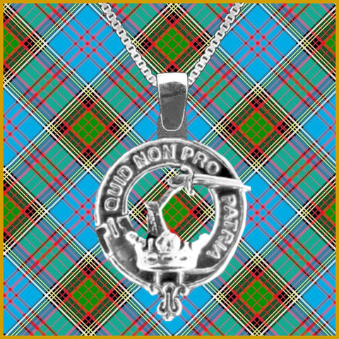 Dewar Large 1" Scottish Clan Crest Pendant - Sterling Silver