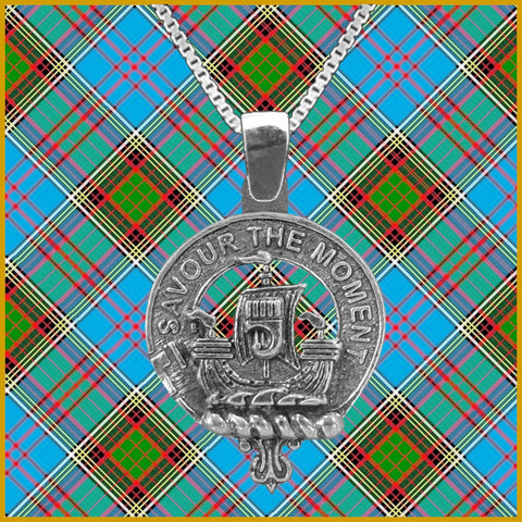 Duncan Sketraw Large 1" Scottish Clan Crest Pendant - Sterling Silver