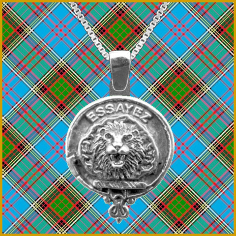 Dundas Large 1" Scottish Clan Crest Pendant - Sterling Silver