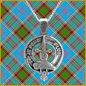 Erskine Large 1" Scottish Clan Crest Pendant - Sterling Silver