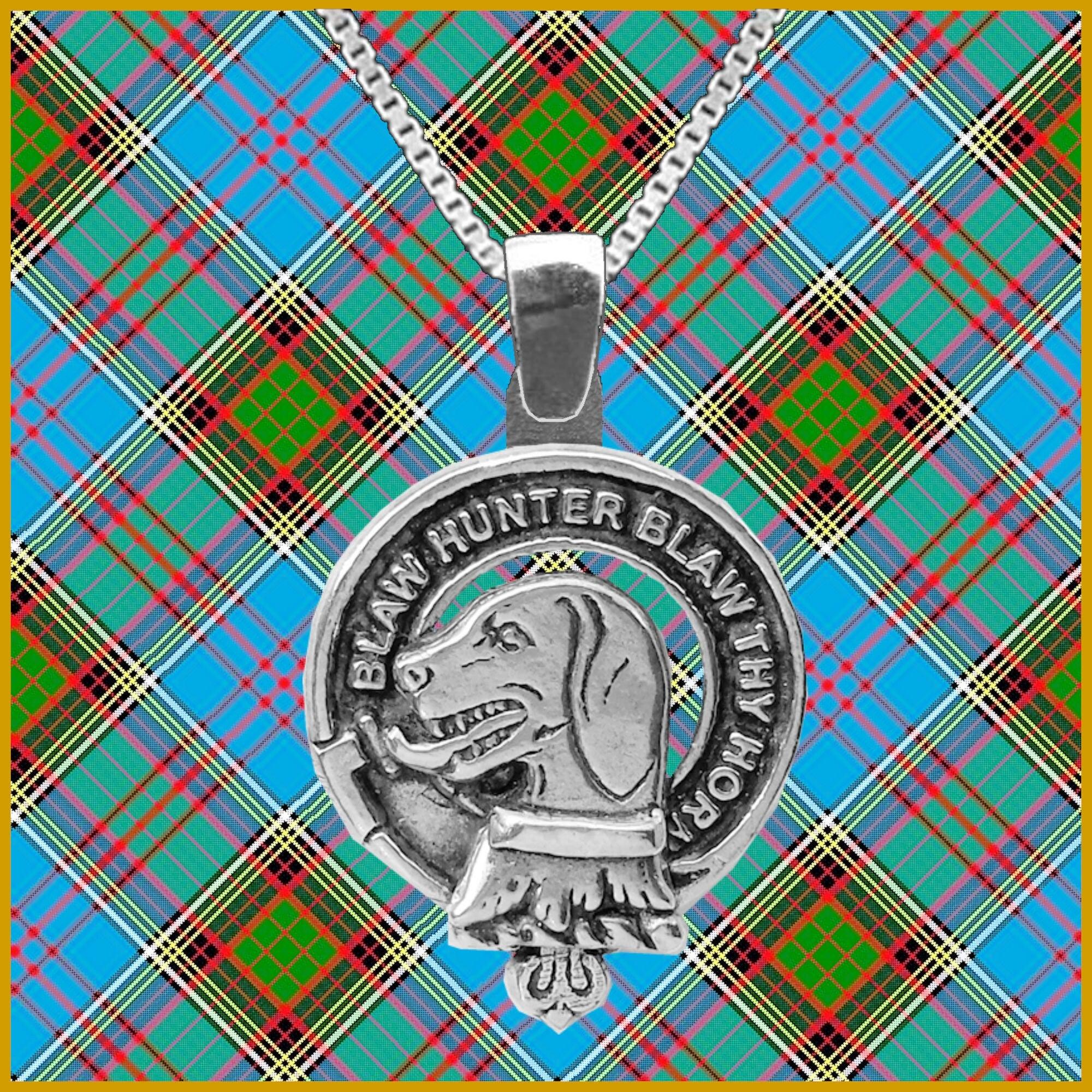 Forrester Large 1" Scottish Clan Crest Pendant - Sterling Silver