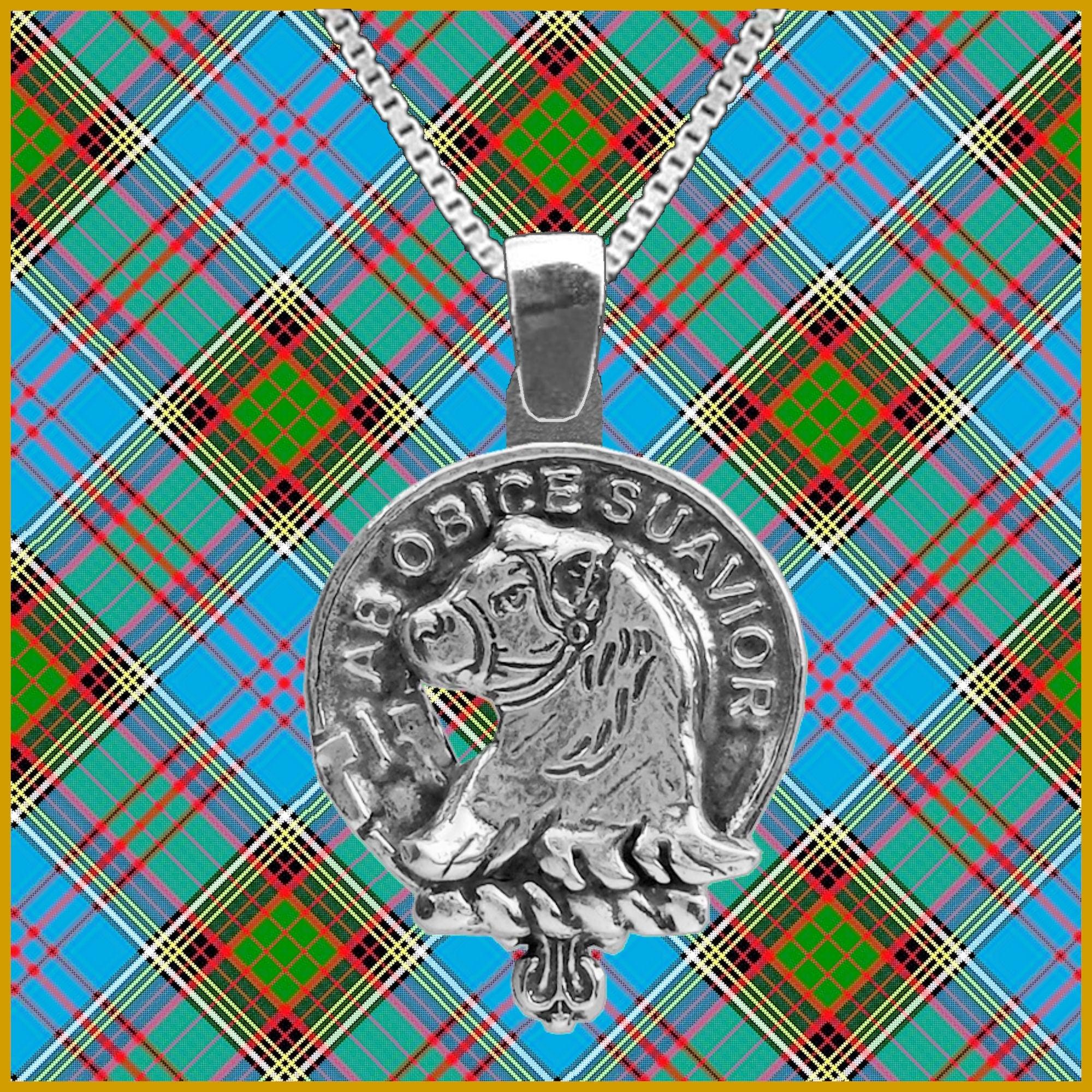 Galbraith Large 1" Scottish Clan Crest Pendant - Sterling Silver