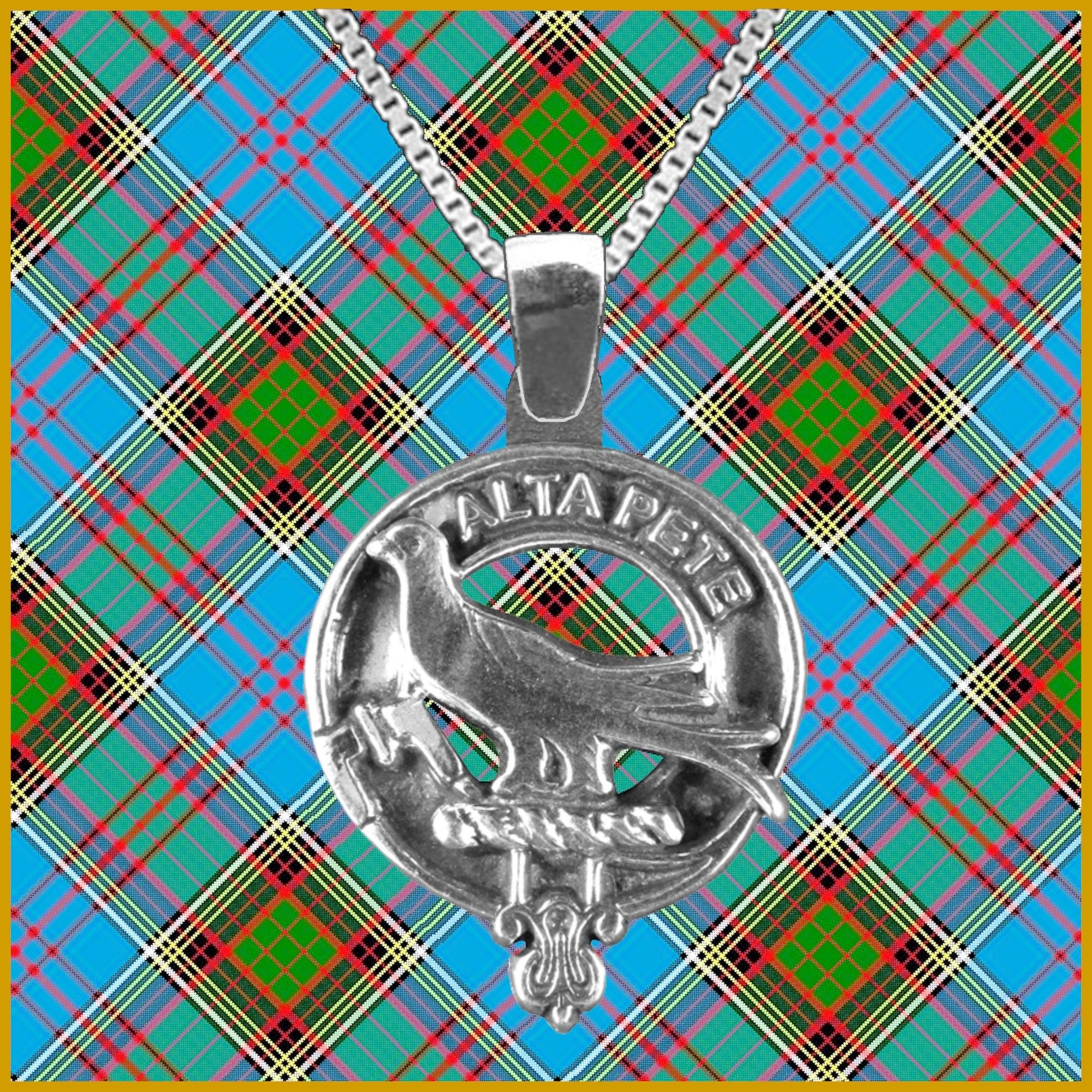 Glen Large 1" Scottish Clan Crest Pendant - Sterling Silver