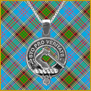Guthrie Large 1" Scottish Clan Crest Pendant - Sterling Silver