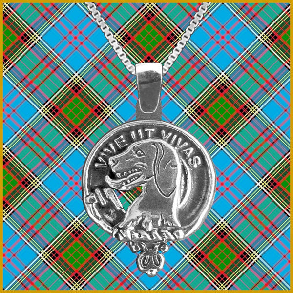 Hall Large 1" Scottish Clan Crest Pendant - Sterling Silver