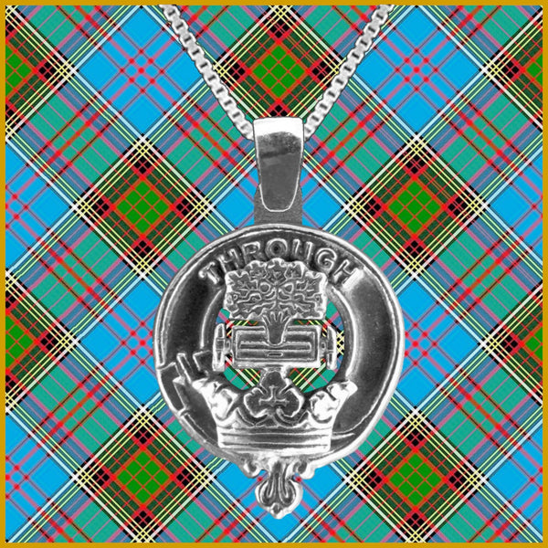 Hamilton Large 1" Scottish Clan Crest Pendant - Sterling Silver