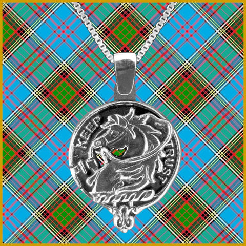 Hepburn Large 1" Scottish Clan Crest Pendant - Sterling Silver