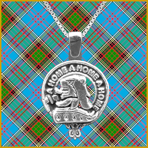 Home Large 1" Scottish Clan Crest Pendant - Sterling Silver