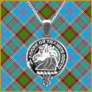 Horsburgh Large 1" Scottish Clan Crest Pendant - Sterling Silver