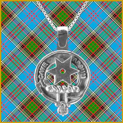 Jardine Large 1" Scottish Clan Crest Pendant - Sterling Silver
