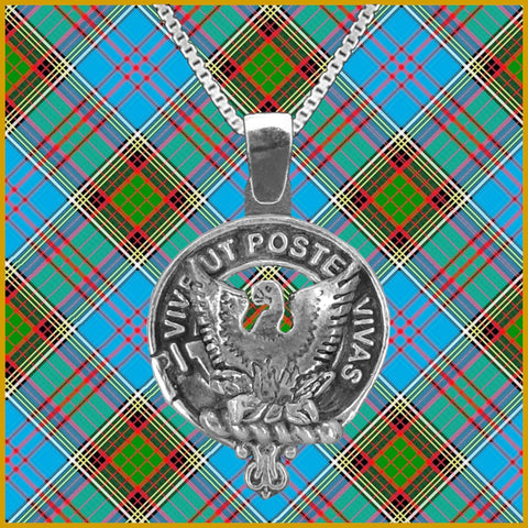 Johnston Caskieben Large 1" Scottish Clan Crest Pendant - Sterling Silver