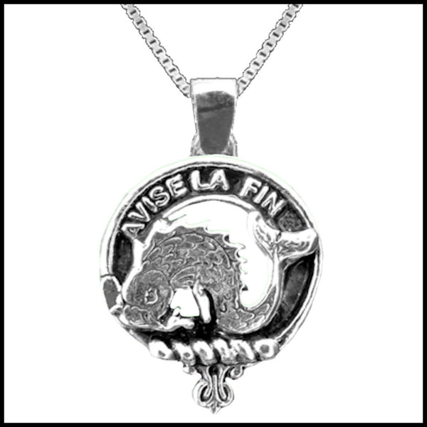 Kennedy Large 1" Scottish Clan Crest Pendant - Sterling Silver