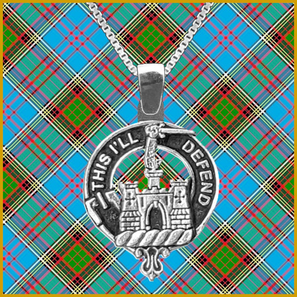 Kincaid Large 1" Scottish Clan Crest Pendant - Sterling Silver