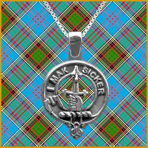 Kirkpatrick Large 1" Scottish Clan Crest Pendant - Sterling Silver