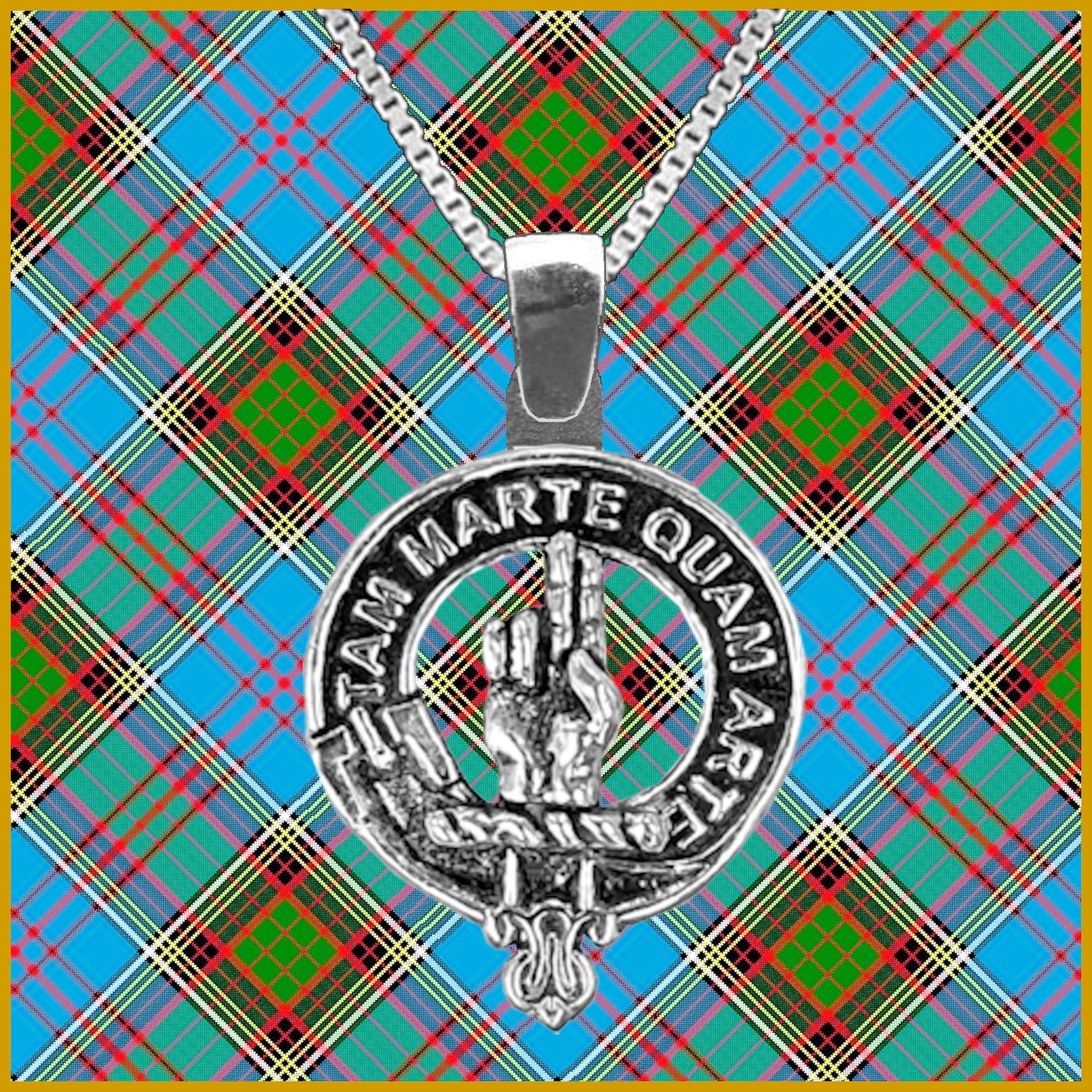 Logie Large 1" Scottish Clan Crest Pendant - Sterling Silver