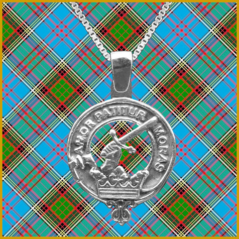 Lumsden Large 1" Scottish Clan Crest Pendant - Sterling Silver