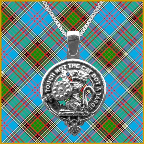 MacBain Large 1" Scottish Clan Crest Pendant - Sterling Silver