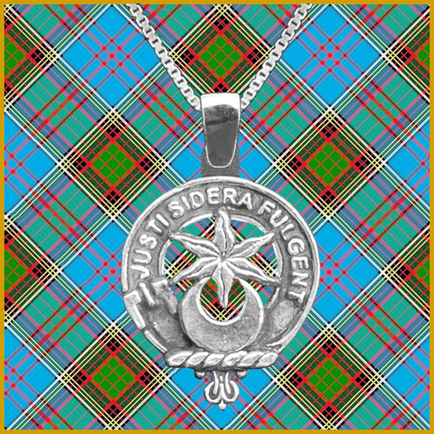 MacCall Large 1" Scottish Clan Crest Pendant - Sterling Silver