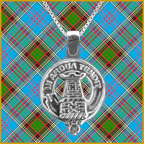 MacCallum Large 1" Scottish Clan Crest Pendant - Sterling Silver