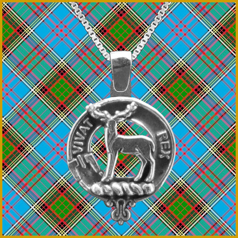 MacCorqudale Large 1" Scottish Clan Crest Pendant - Sterling Silver
