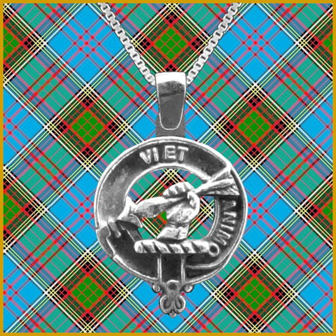 MacCulloch Large 1" Scottish Clan Crest Pendant - Sterling Silver