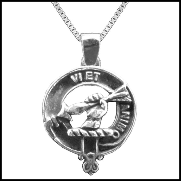 MacCulloch Large 1" Scottish Clan Crest Pendant - Sterling Silver