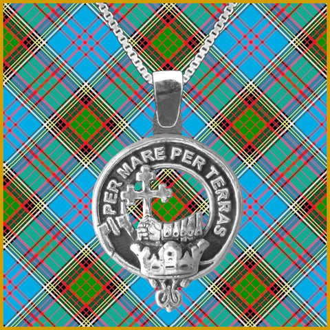 MacDonald Large 1" Scottish Clan Crest Pendant - Sterling Silver