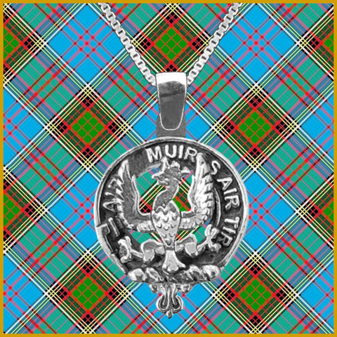 MacDonald Keppock Large 1" Scottish Clan Crest Pendant - Sterling Silver