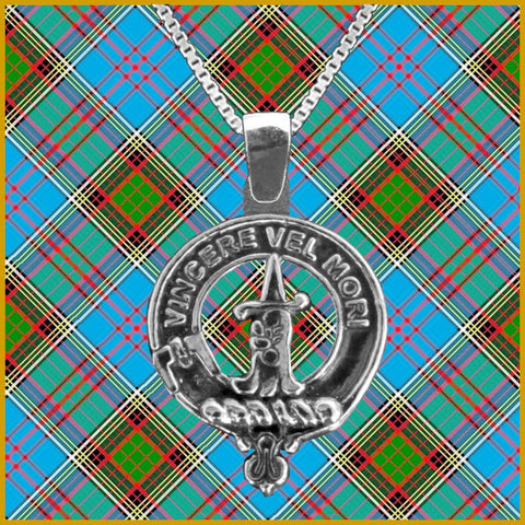 MacDowell Large 1" Scottish Clan Crest Pendant - Sterling Silver