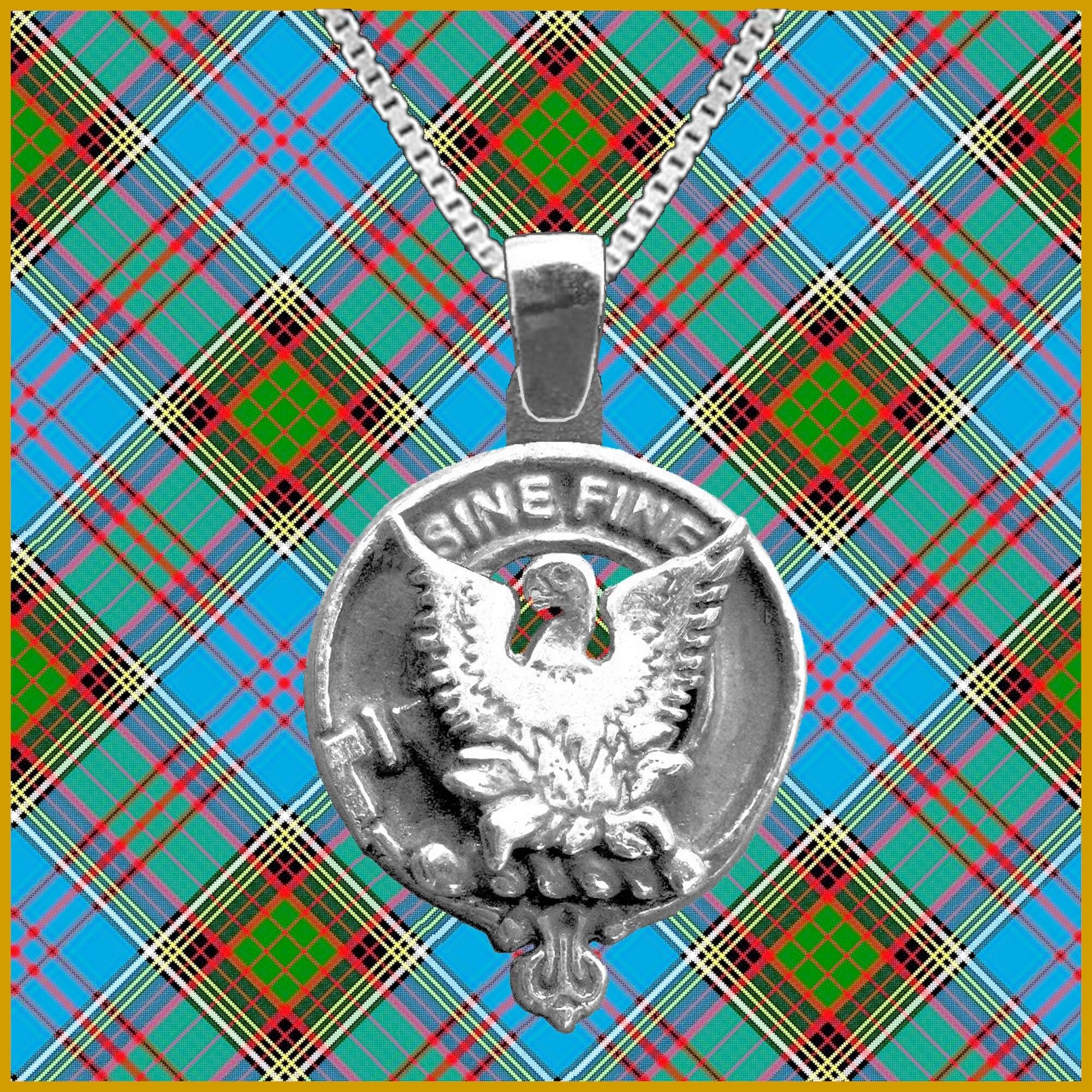 MacGill Large 1" Scottish Clan Crest Pendant - Sterling Silver