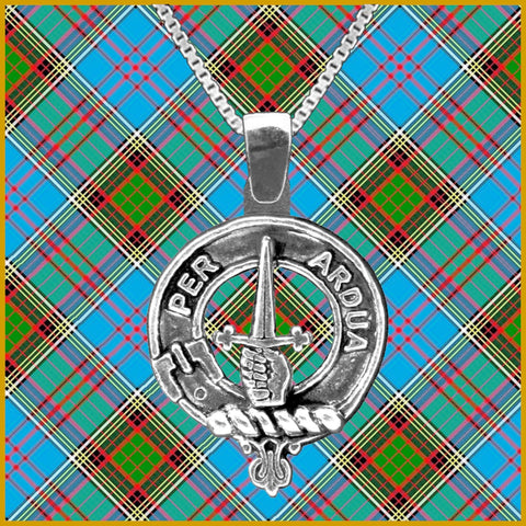 MacIntyre Large 1" Scottish Clan Crest Pendant - Sterling Silver