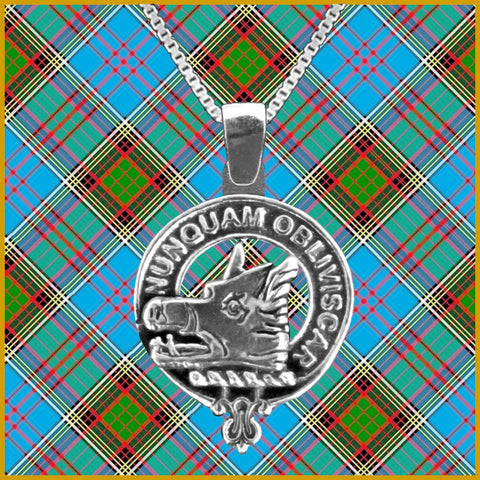 MacIver Large 1" Scottish Clan Crest Pendant - Sterling Silver