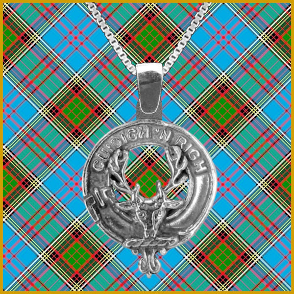 MacKenzie Seaforth Large 1" Scottish Clan Crest Pendant - Sterling Silver