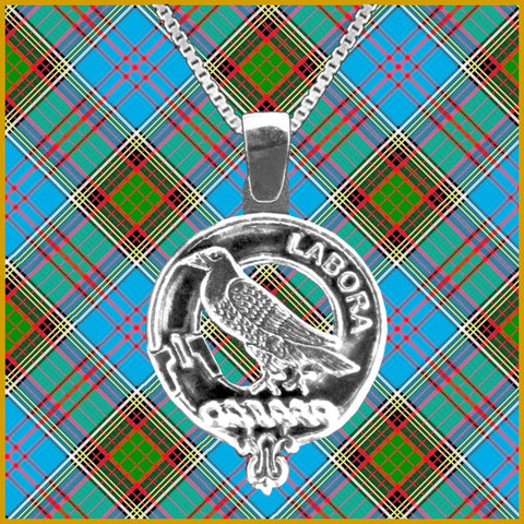 MacKie Large 1" Scottish Clan Crest Pendant - Sterling Silver