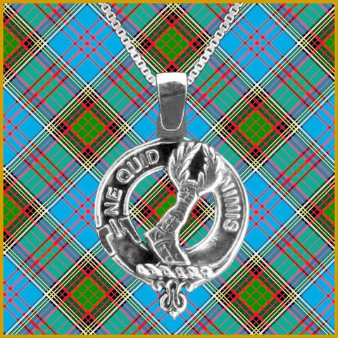 MacKinlay Large 1" Scottish Clan Crest Pendant - Sterling Silver