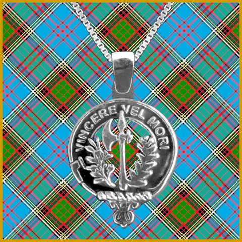 MacLaine Large 1" Scottish Clan Crest Pendant - Sterling Silver