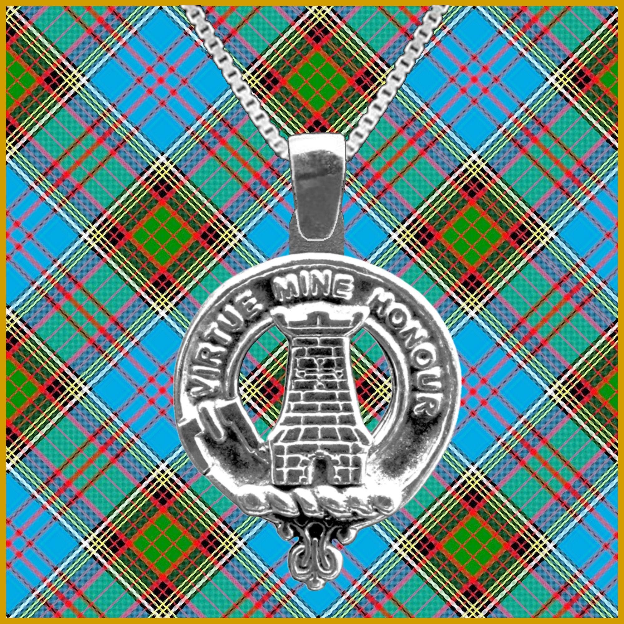 MacLean Large 1" Scottish Clan Crest Pendant - Sterling Silver