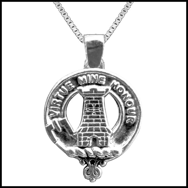 MacLean Large 1" Scottish Clan Crest Pendant - Sterling Silver