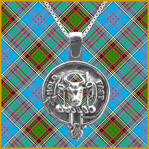 MacLeod (Harris) Large 1" Scottish Clan Crest Pendant - Sterling Silver